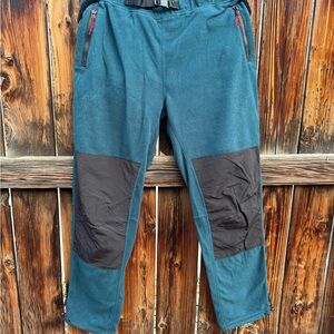 Women's Topo Designs Teal Fleece Pants with Reinforced Knees and Butt